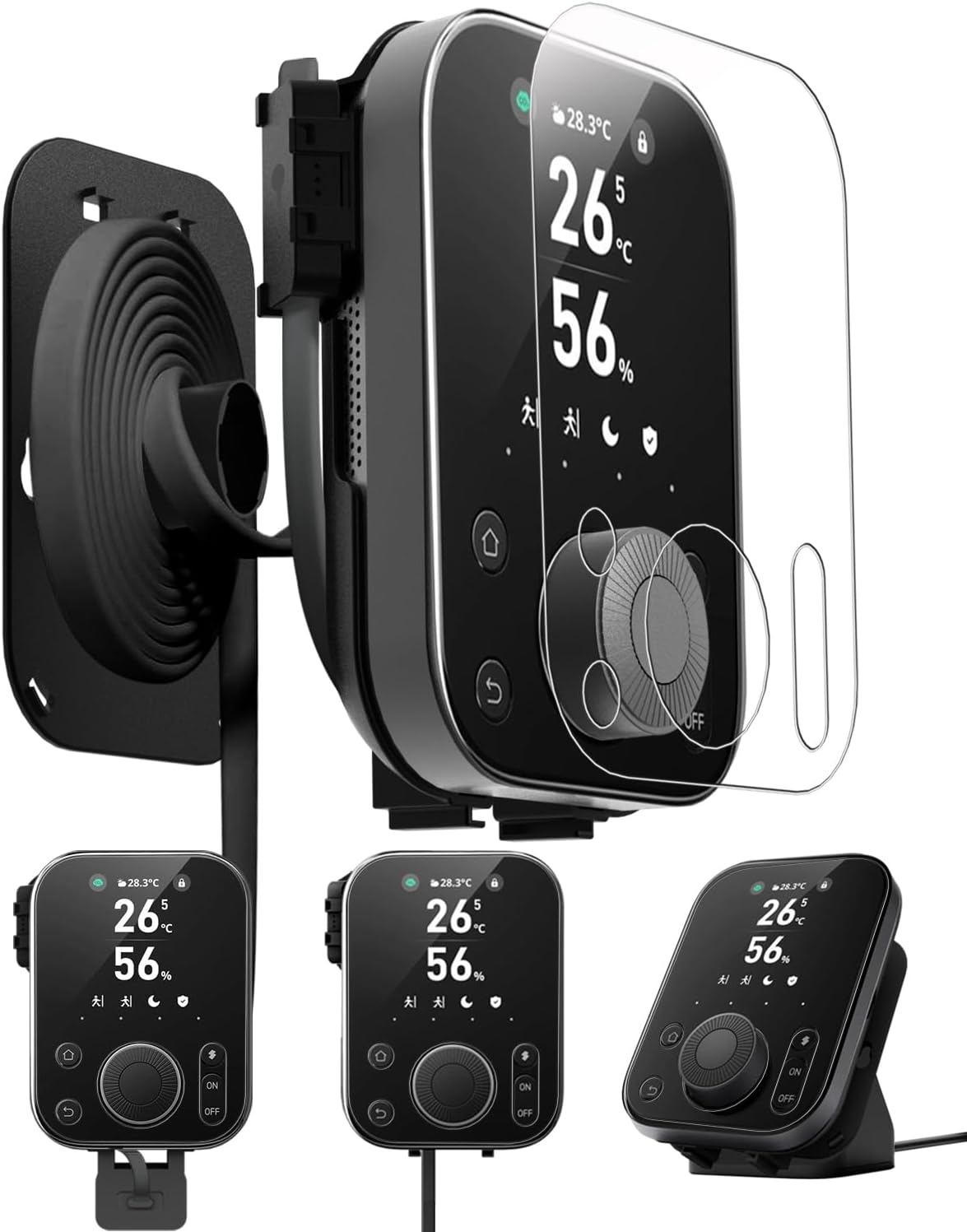 For SwitchBot スマートリモコン ハブ3 壁コンセントマウント 【強化フィルム1枚付き】 ハブ3 壁掛けブラケット ハub3 互換品 スマートリモコン 多機能設計 壁掛けホルダー 分離型 簡単に取り付け 省スペース ミニマリズム 家庭用 壁面収納 インテリア 収納 軽量 ホルダー ねじ 釘 両面テープ (ブラック）