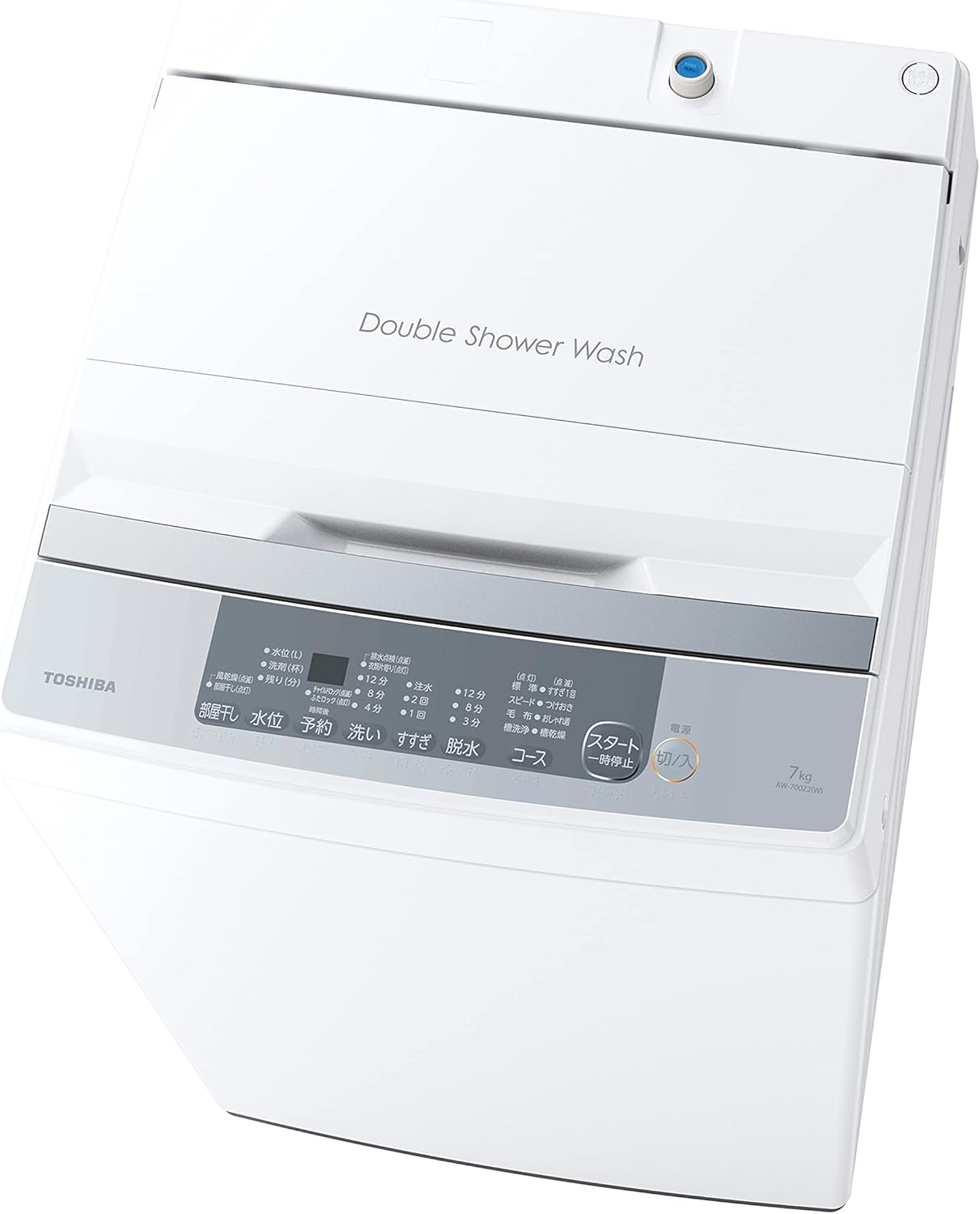 TOSHIBA(東芝) 全自動洗濯機 7kg AW-700Z2(W) ボディ幅51.5㎝ ステンレス槽 槽洗浄・槽乾燥 縦型 静音 部屋干し 保護カバー ピュアホワイト